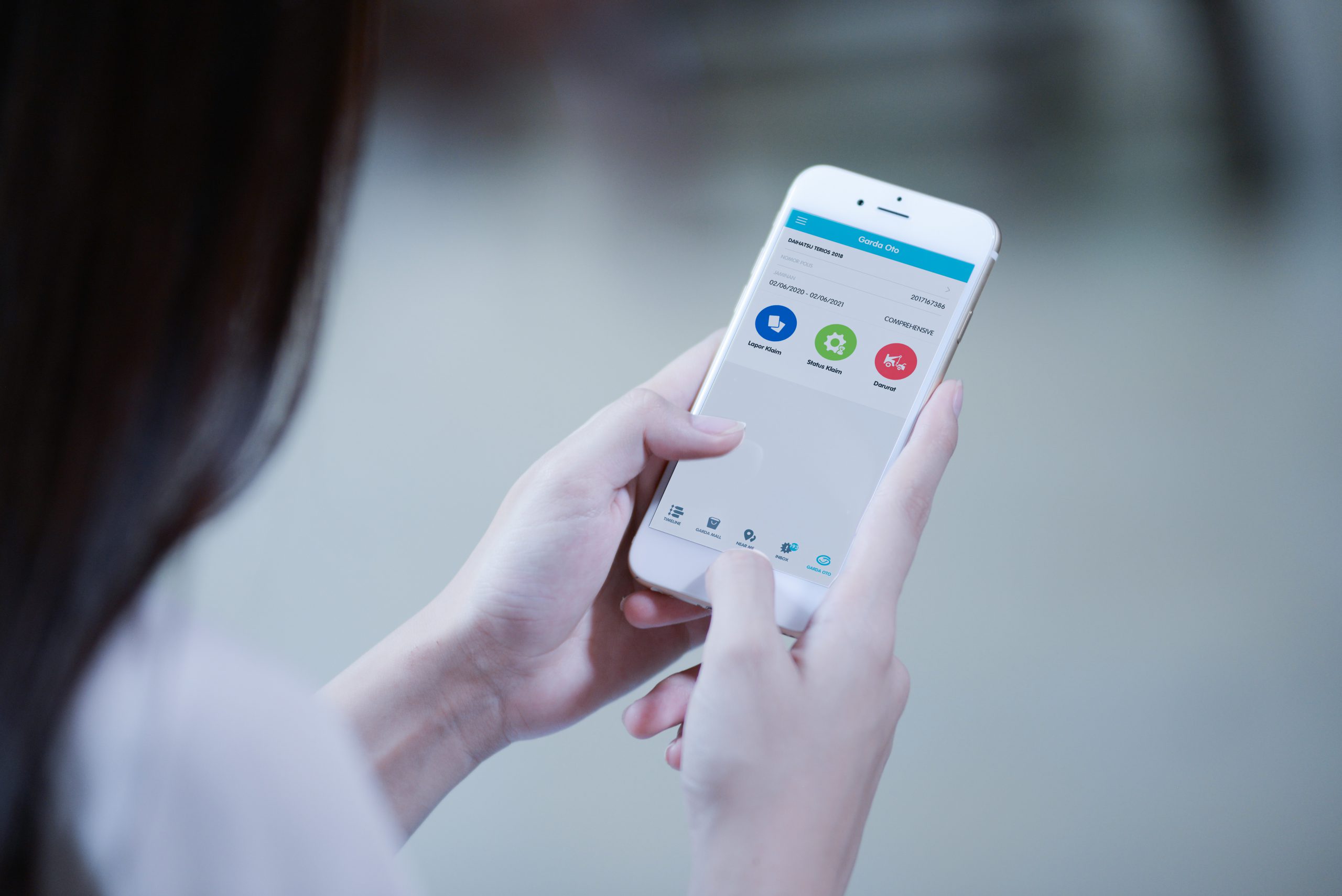 Gunakan aplikasi Garda Mobile Otocare untuk menghubungi Garda Siaga dalam keadaan darurat.