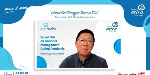 Chief Marketing Officer - Commercial & Health Business Asuransi Astra, Christoper Pangestu menyapa seluruh peserta webinar Expert Talk on Financial Management During Pandemic